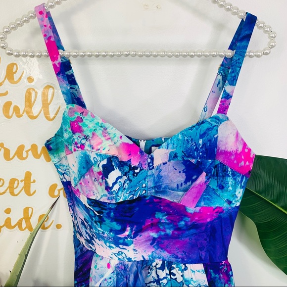 Amanda Uprichard Print Silk Watercolor Mini Dress XS - Picture 5 of 16